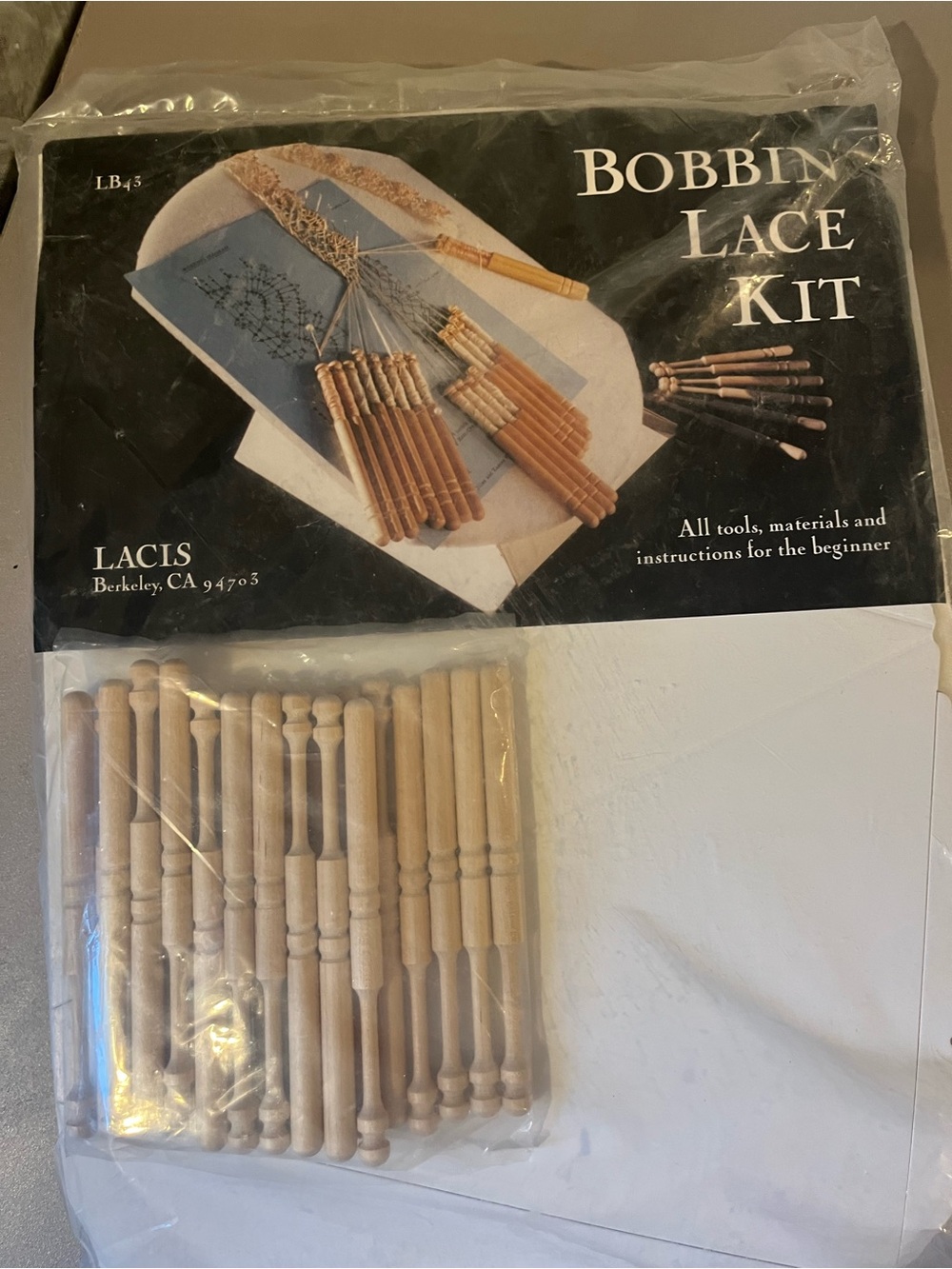 Lacis Beginner's Bobbin Lace Kit (LB43) Sealed Vintage